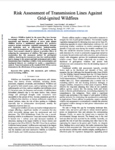 Risk Assessment of Transmission Lines Against Grid-Ignited Wildfires